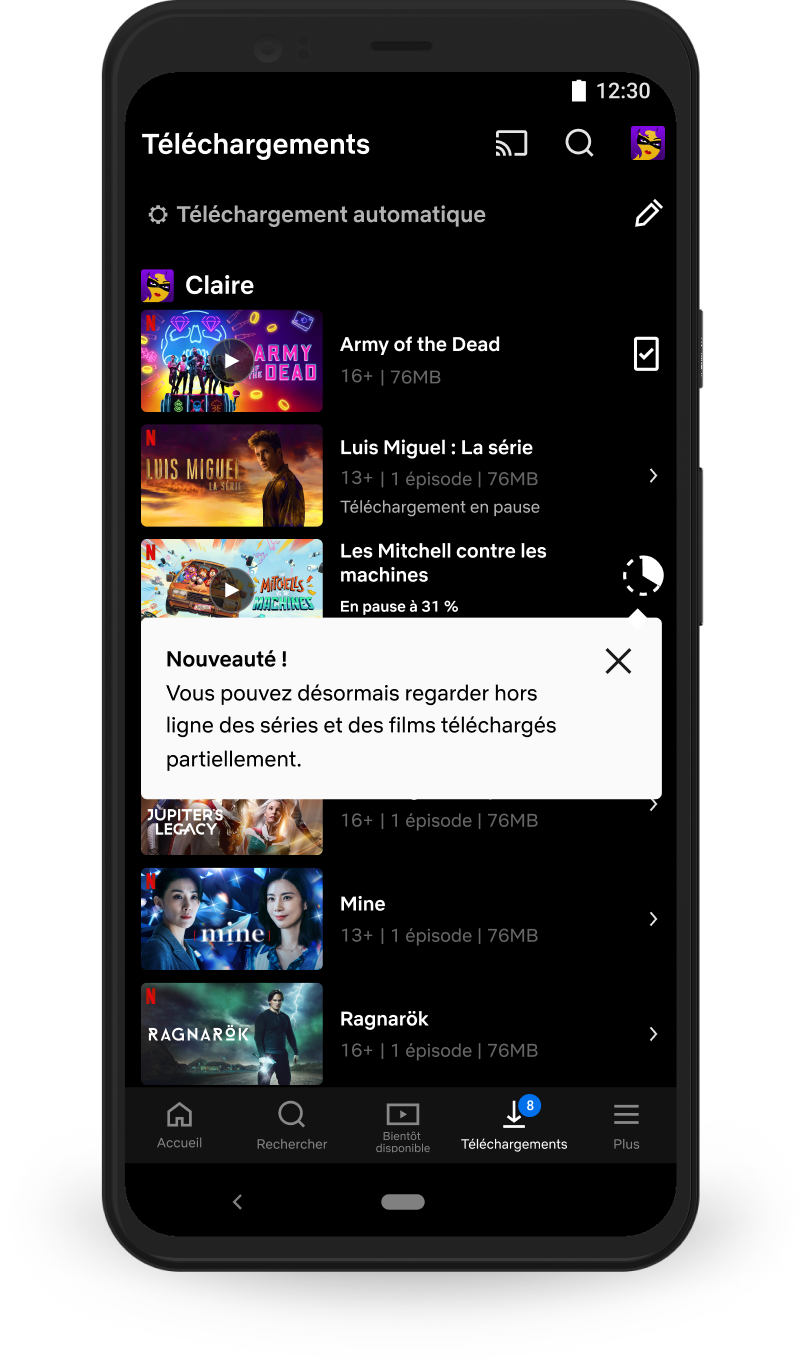 Vous pouvez enfin continuer à regarder votre série sur Netflix même si son téléchargement n'est pas fini