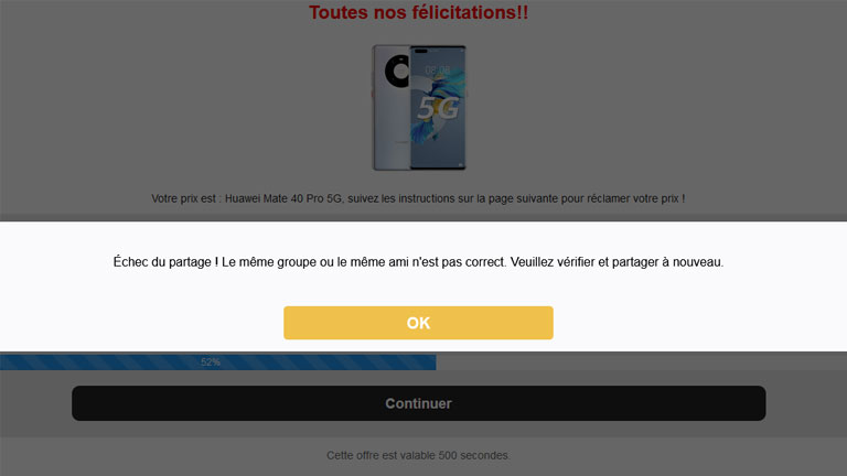 faux concours t&eacute;l&eacute;phone huawei arnaque amazon hameconnage virus