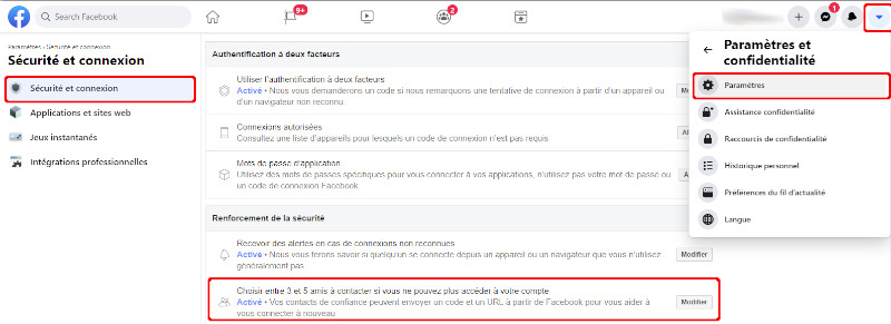 Coment choisir amis confiances Facebook ordinateur
