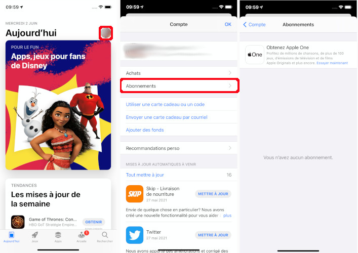 comment voir annuler abonnements applications iOS app store iphone ipad