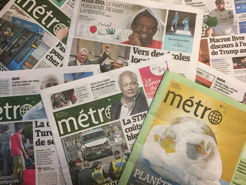 Pile journal métro
