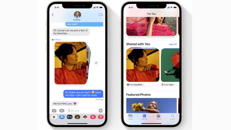 Partag&eacute; Messages iPHone iOS 15