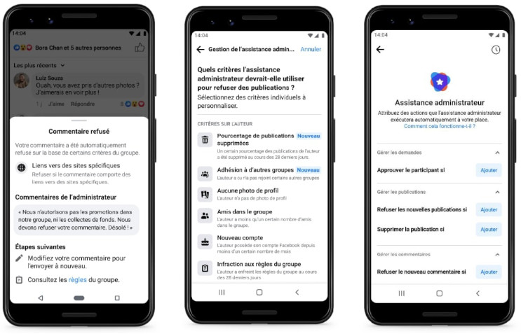 Les param&egrave;tres de la mod&eacute;ration automatis&eacute;e de Facebook.