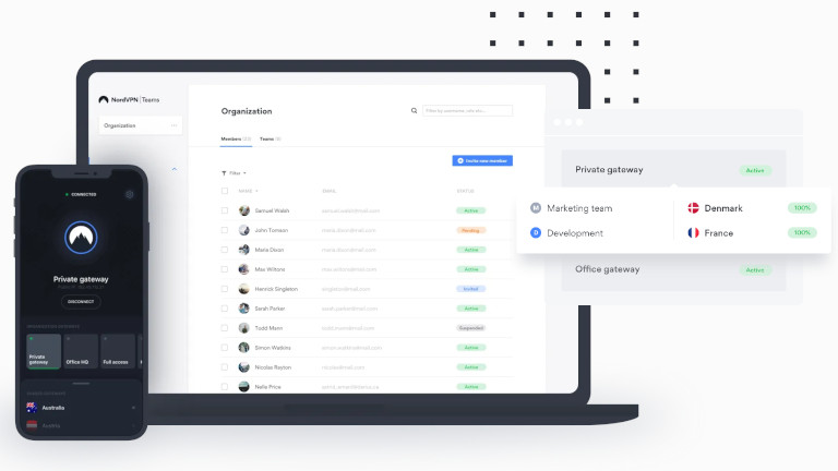 NordVPN Teams protection connexion internet employ&eacute;s
