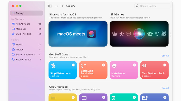 Raccourcis mise &agrave; jour macOS Monterey
