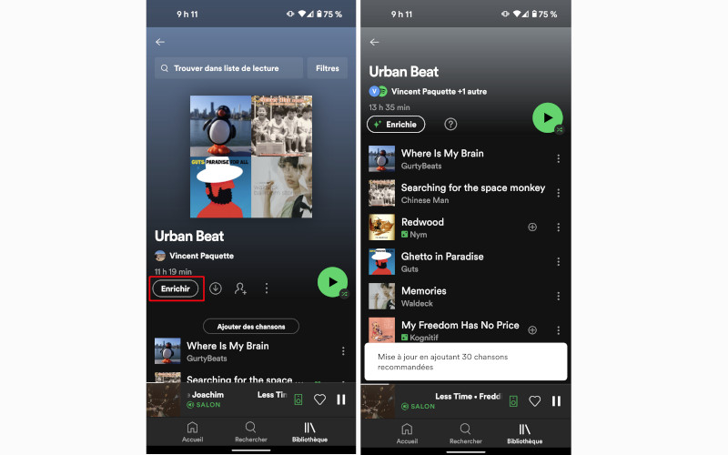 Comment enrichir playlists listes de lecture Spotify