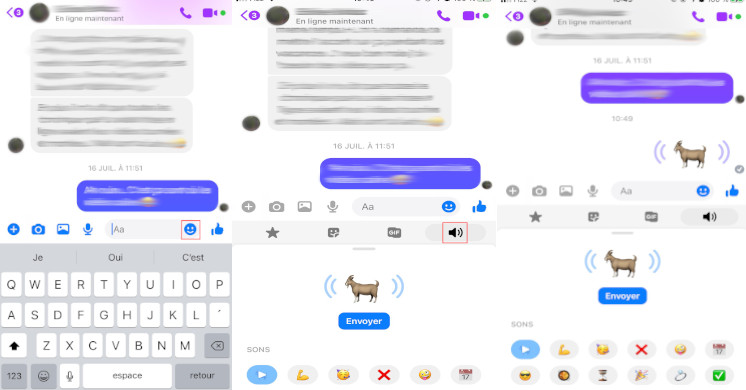 &eacute;tapes &agrave; suivre pour envoyer soundmojis