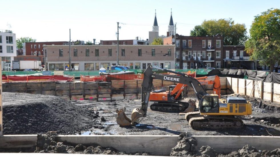 Le chantier d'excavation des travaux d'agrandissement de l'Hôpital de Verdun.