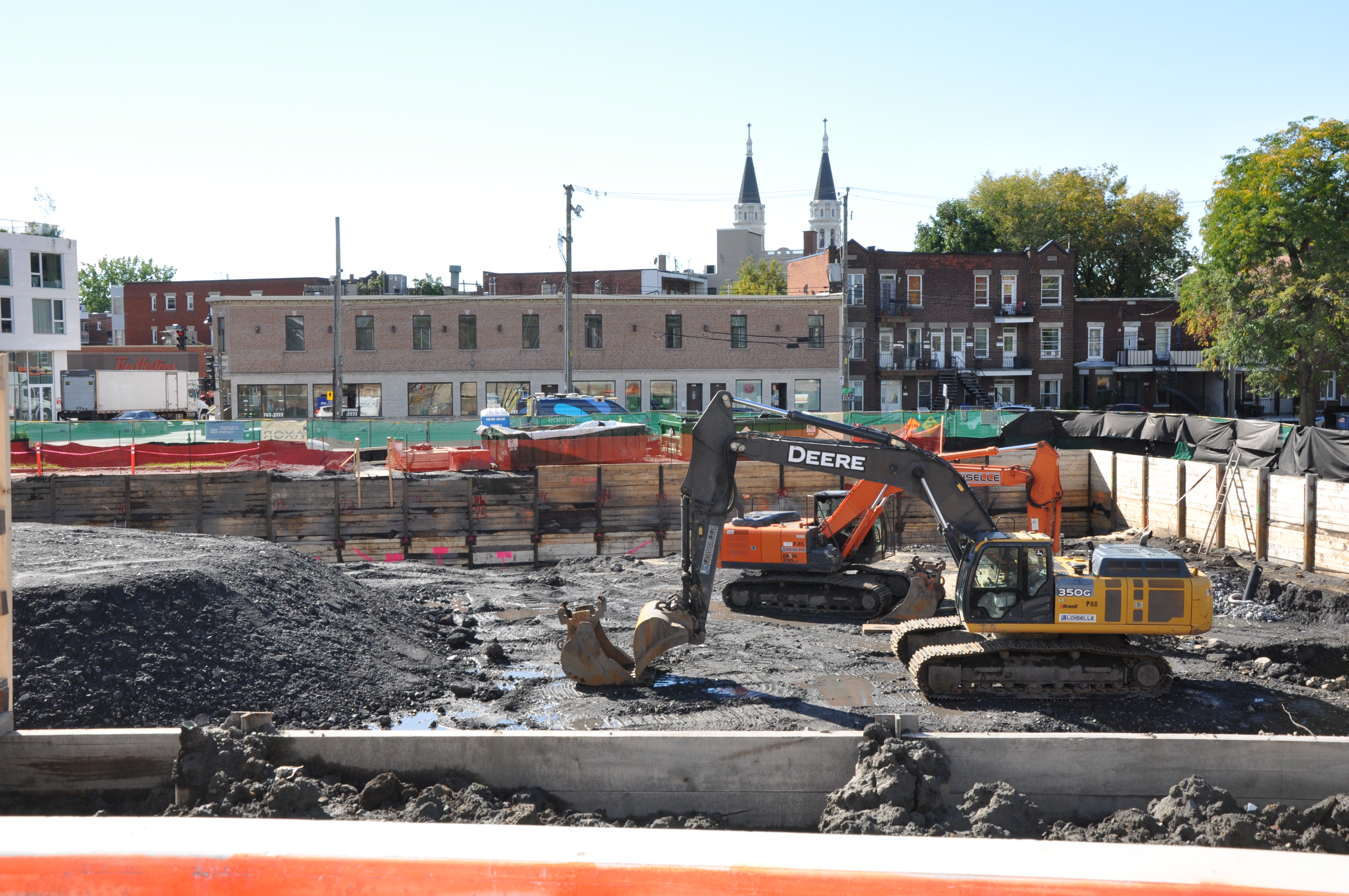 Le chantier d'excavation des travaux d'agrandissement de l'Hôpital de Verdun.