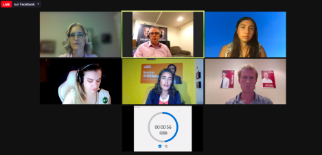 Le débat entre les candidats de Ville-Marie-Sud-Ouest-Île-des-Soeurs s'est déroulé par vidéoconférence.