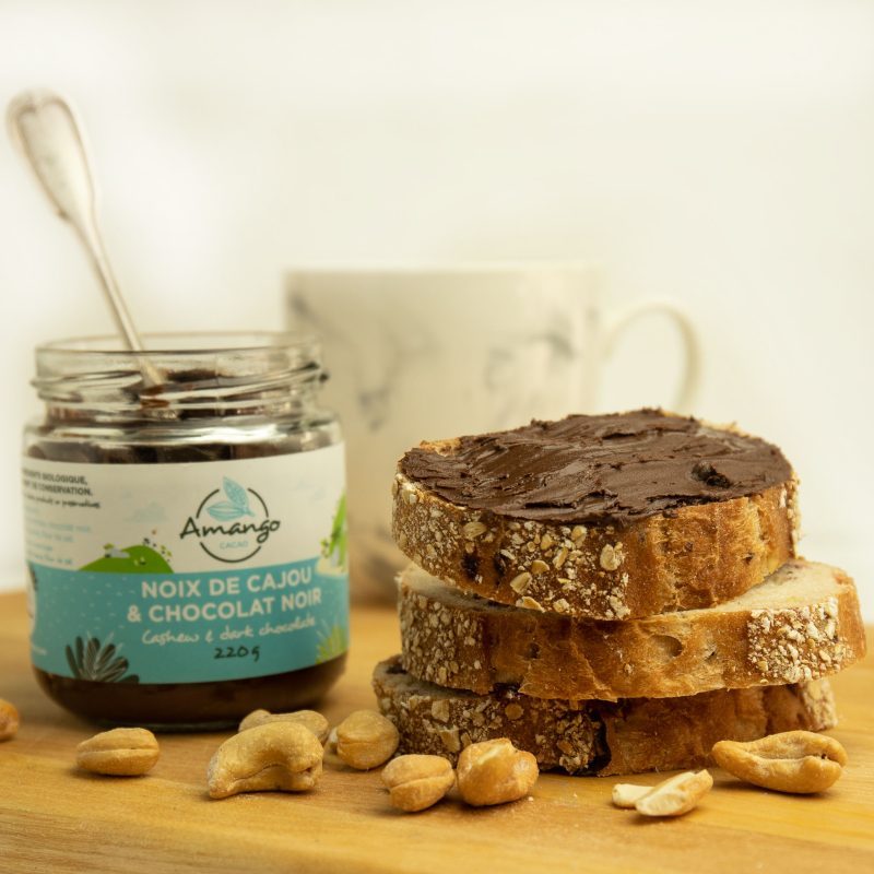 La nouvelle tartinade aux noix de cajou et au chocolat noir d’Amango Cacao.