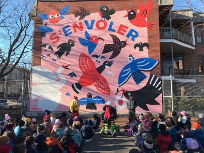 Inauguration de la mural Saint-Louis-de-Gonzague e à l'école