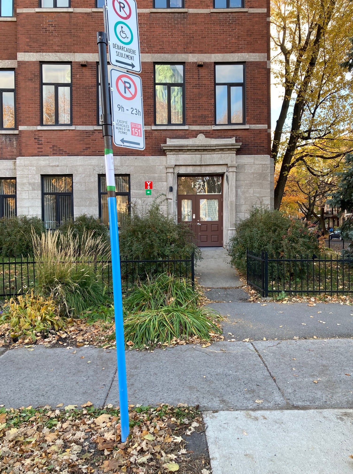 Tige de stationnement bleue