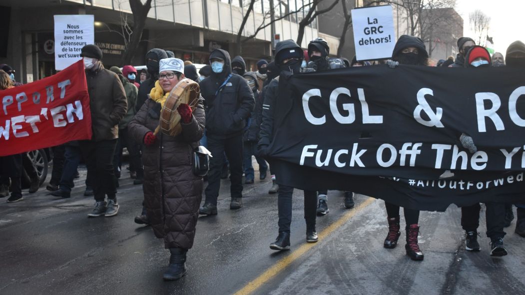Manifestation en soutien à la nation Wet’suwet’en à Westmount