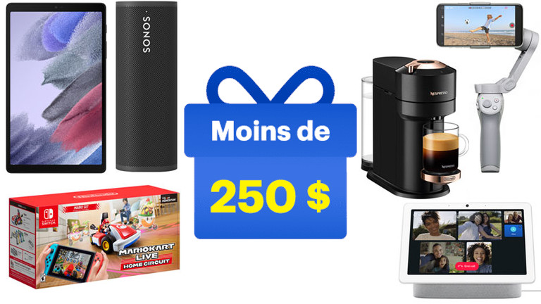 Suggestions cadeaux technos 250$ et moins