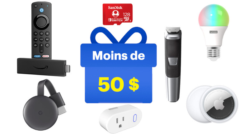 Suggestions cadeaux technos 50$ et moins