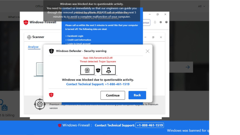 aper&ccedil;u fen&ecirc;tre tentative fraude hame&ccedil;onnage Microsoft