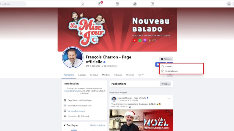 Comment mettre en favori une page Facebook