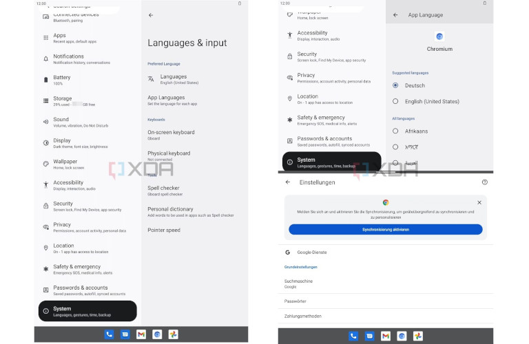 android 13 langue choisie applications t&eacute;l&eacute;phones intelligents tablette