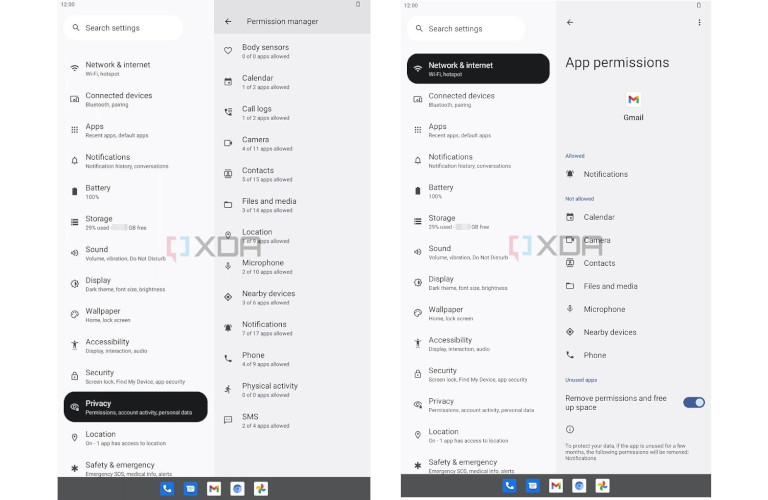 autorisations notifications applications individuelles t&eacute;l&eacute;phones intelligent tablette android 13