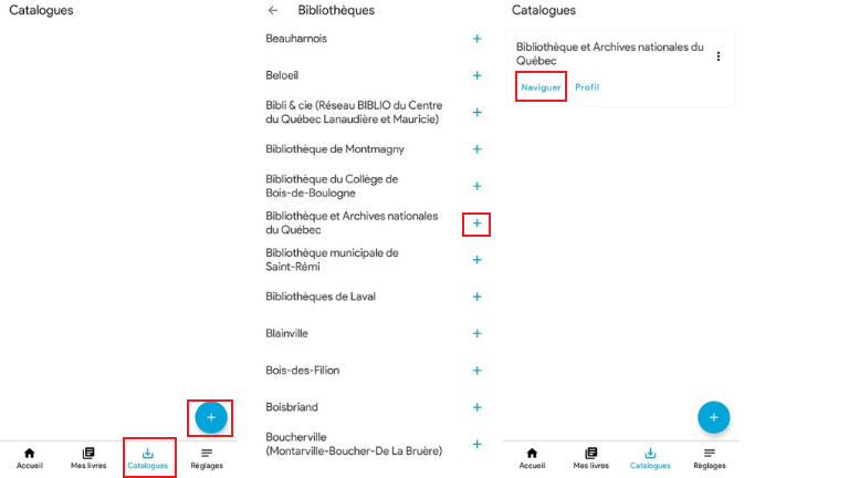 comment ajouter sa biblioth&egrave;que application mobile pr&ecirc;t numerique