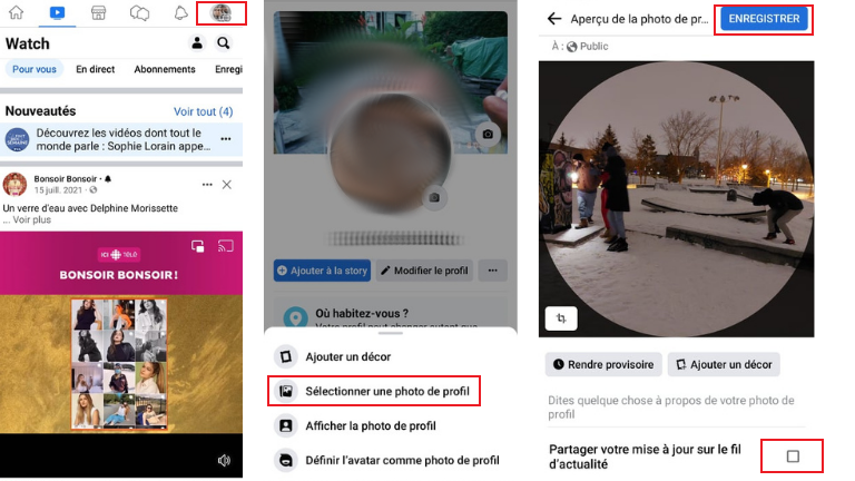 comment changer photo profil facebook sans notifier contacts mobile
