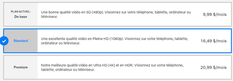 diff&eacute;rents plans Netflix prix 2022