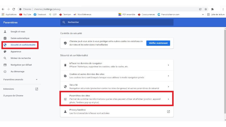 &eacute;tape 2 suppression donn&eacute;es personnelles Google Chrome