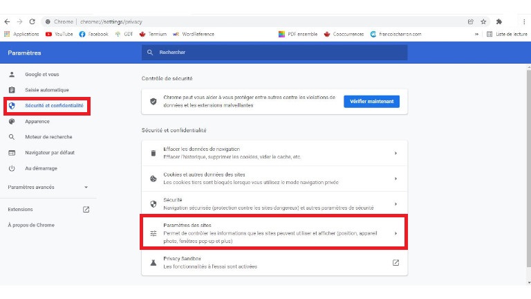 étape 2 suppression données personnelles Google Chrome