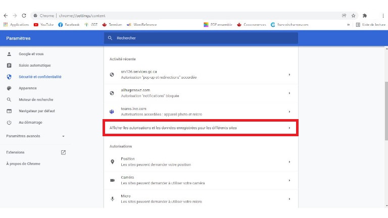 étape 3 suppression données personnelles Google Chrome