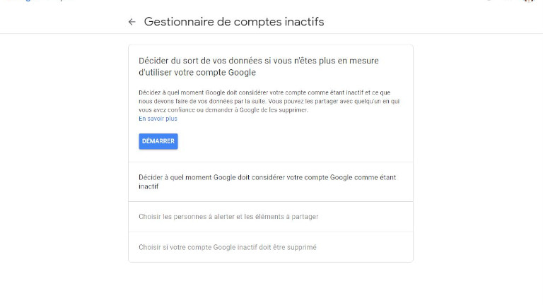 nommer gestionnaire compte inactif gmail personne d&eacute;c&eacute;d&eacute;e