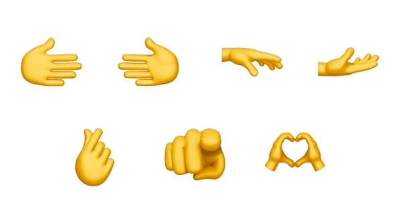 mains gestes emojis mise &agrave; jour iOS Apple t&eacute;l&eacute;phone