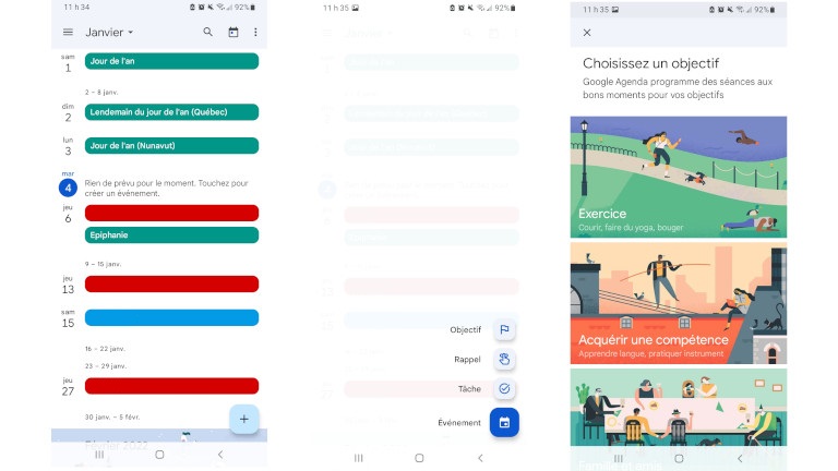 Se lancer des d&eacute;fis, fixer des objectifs Google Agenda