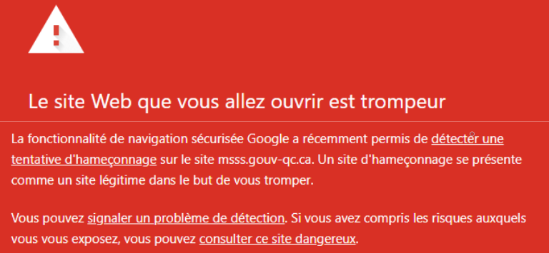 site frauduleux hame&ccedil;onnage msss vaccins