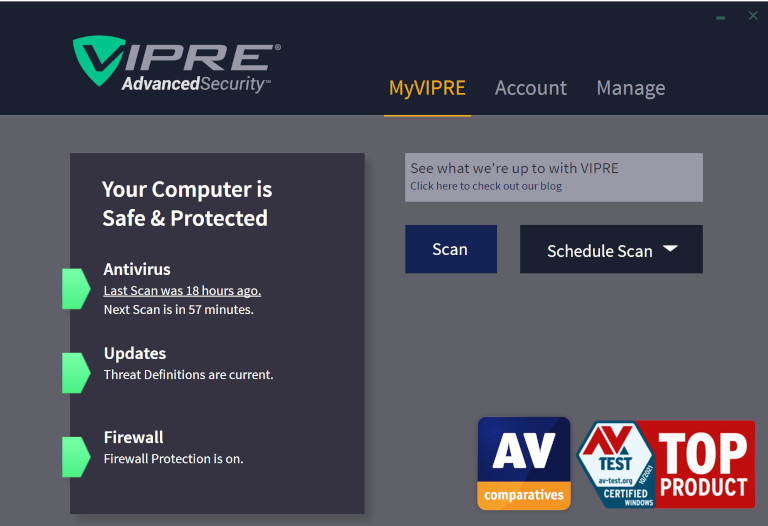 Vipre Advanced Security AV-Comparatives AV-Test