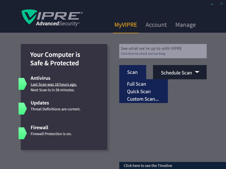 Vipre Advanced Security quick scan
