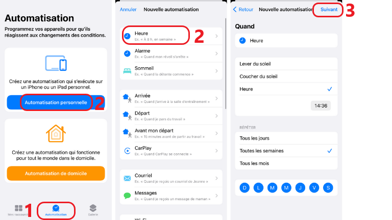 comment planifier programmer automatiser message texte iPhone
