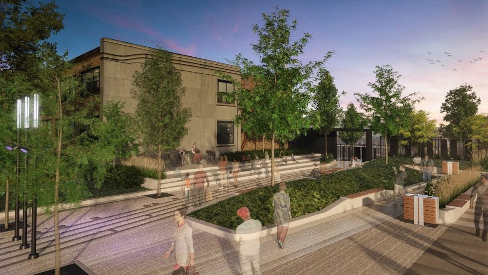 Esquisse de la place publique devant l'école Saint-Rémi