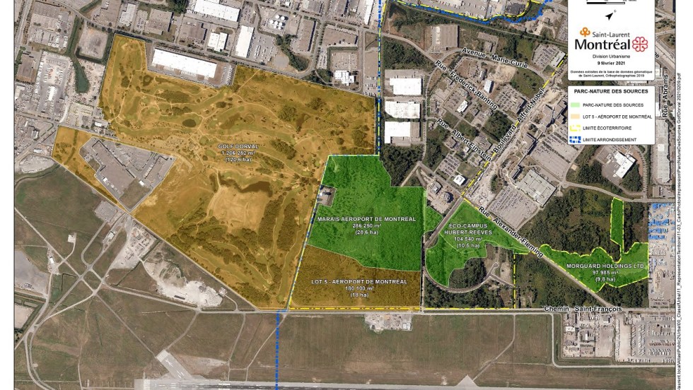 Le plan du parc écologique des Sources