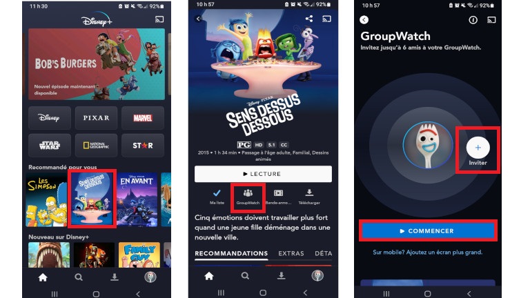 application disney+ inviter groupwatch amis joindre ensemble films s&eacute;ries t&eacute;l&eacute;