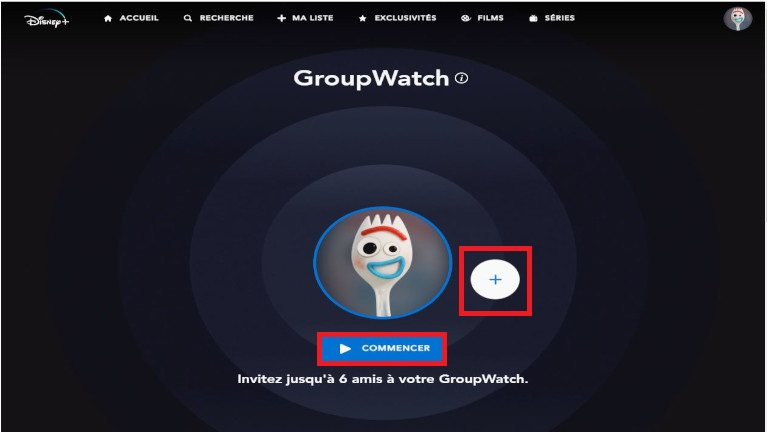 inviter personnes groupwatch disney+ ensemble groupe visionner films s&eacute;ries t&eacute;l&eacute;