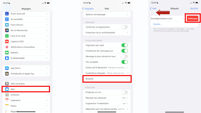 Voici comment faire pour débloquer un expéditeur de courriel dans Mail à partir d’un iPhone ou un iPad. Comment débloquer contact bloqué Mail iPhone iPad