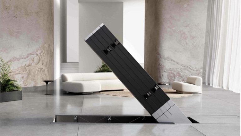 t&eacute;l&eacute;vision cach&eacute;e plancher c seed m1 4k g&eacute;ante 165 pouces pliable