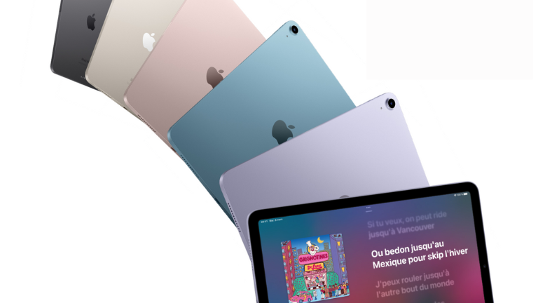cinq couleurs disponibles Apple iPad Air 5e gen