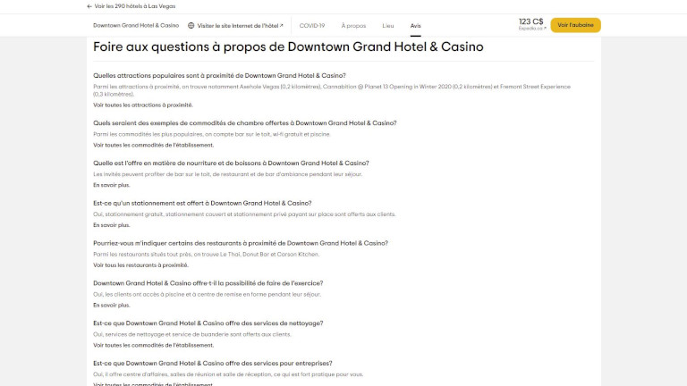 Grâce aux foires aux questions, on peut retrouver de l'informations concernant les activités et restaurants à proximité de notre chambre. foire aux question voyage vacances trip advisor questions