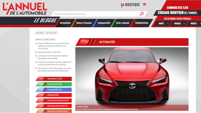 site web Annuel automobile en ligne voiture auto v&eacute;hicule camion usag&eacute; nouveau