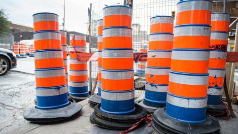 Travaux et cônes oranges