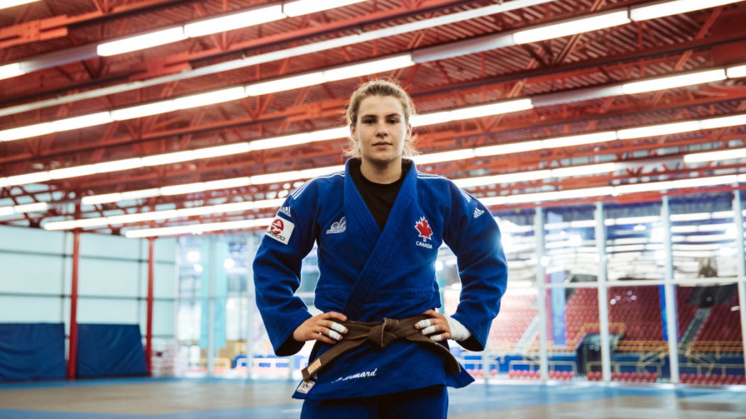 Justine Simard sur le tatami.