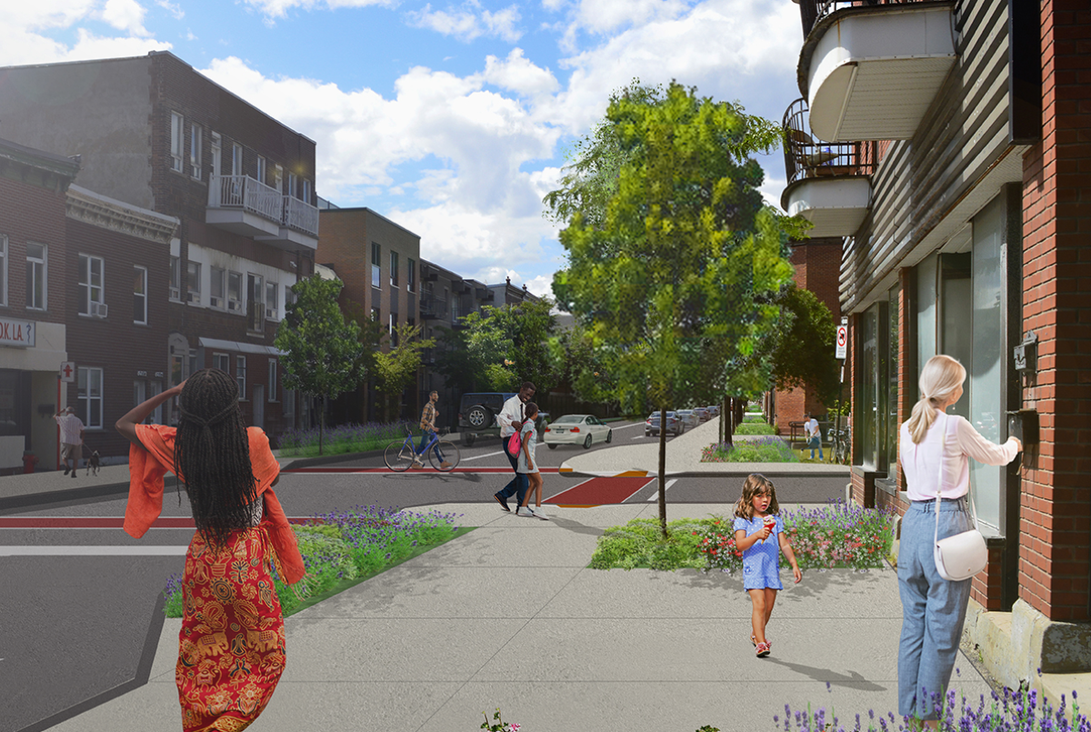 Une maquette du réaménagement de la rue Frontenac présenté par la Ville de Montréal.