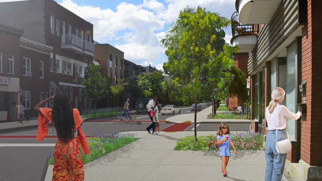 Une maquette du réaménagement de la rue Frontenac présenté par la Ville de Montréal.